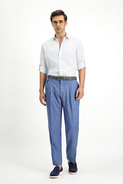 Kiğılı Linen Blend Pleated Classic Fabric Trousers