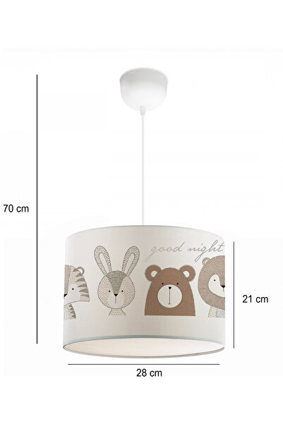 HOMİNG Homing Kids Kumaş Tavşan Baskılı Çocuk Odası Sarkıtı 28'lik AYD-3524