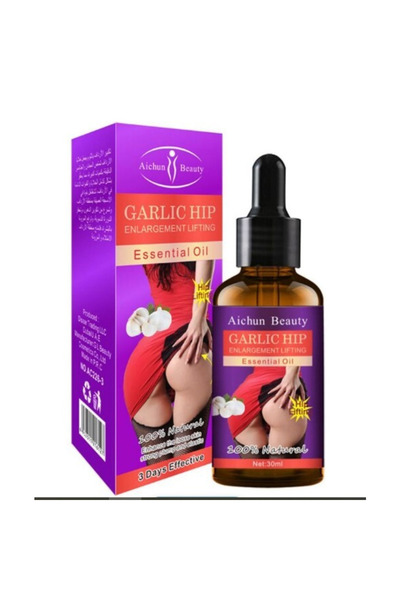 Aichun Beauty زيت الثوم للورك والأرداف 30 مل - زيت عطري لتكبير ورفع وشد الجسم