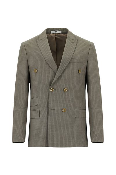 Kiğılı Super Slim Fit Extra Slim Fit Striped Double Breasted Suit