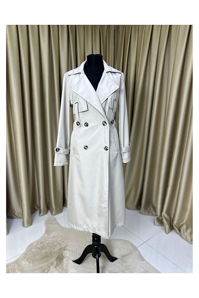 VELLICHOR Trench Coat Stone with Waist Tie