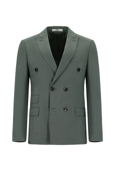 Kiğılı Super Slim Fit Extra Slim Fit Striped Double Breasted Suit