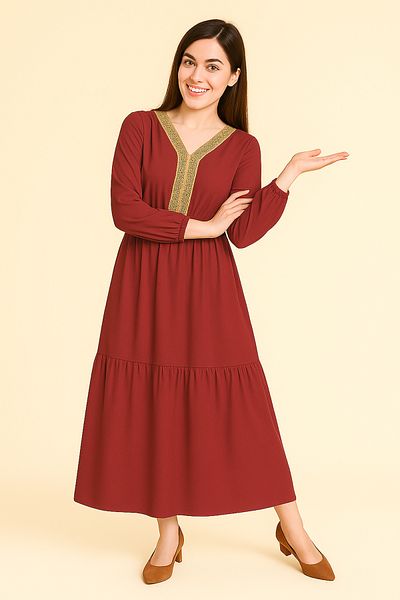 Lilo Co V-Neck Crochet Dress