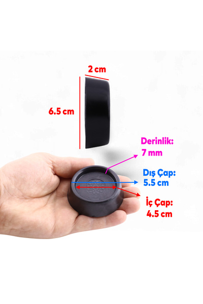 Badem10 4 Adet Çamaşır Bulaşık Makinesi Buzdolabı Siyah Eşya Altlığı Titreşim Ses Önleyici Ayağı Yükseltici