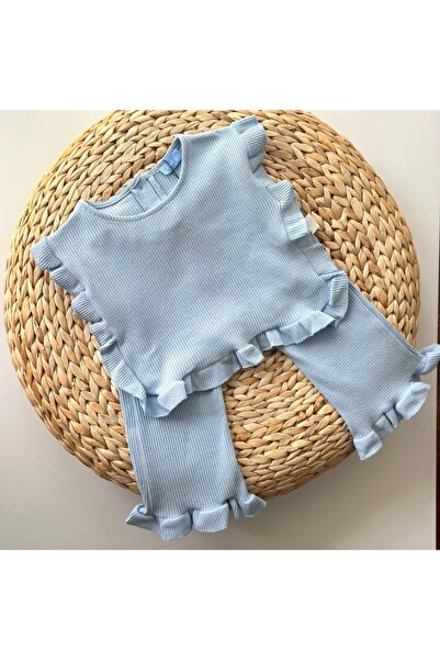 Pufiko Kids Baby Blue Ruffle Girl's Suit