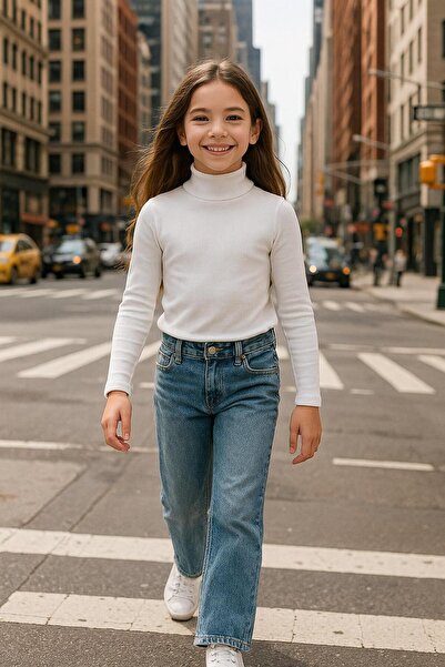 Cloise Body pentru copii cu gât țesut alb | Fată - Bărbat Unisex |