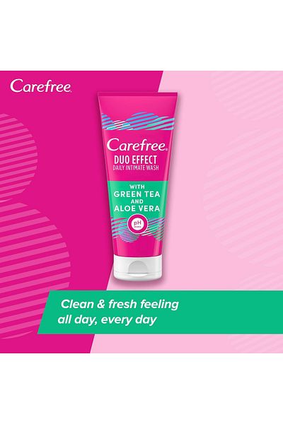 Carefree Daily Intimate Wash Duo Effect With Green Tea And Aloe Vera 200 ml