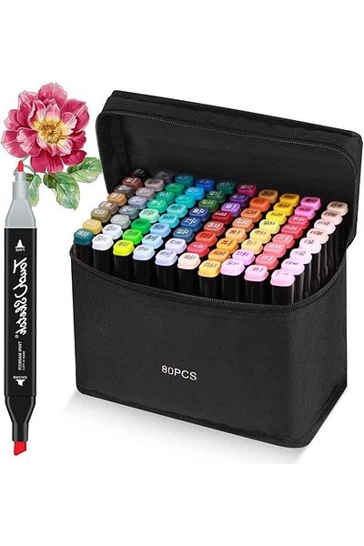 VINNYSEN 80 Colors Alcohol Markers, Premium Dual Tip Artist Art Markers Set For Adult Kid, Sketch Mark