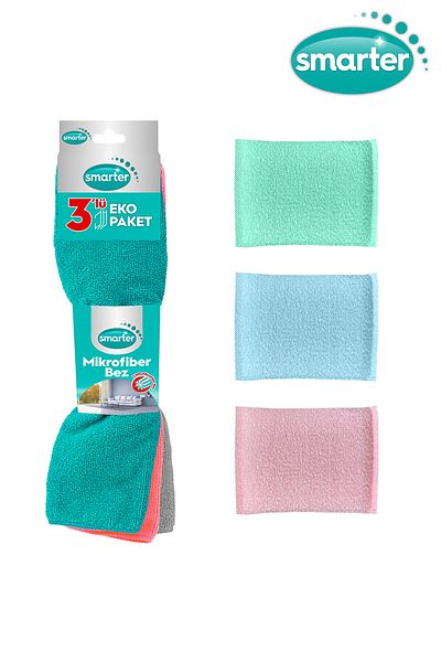 SMARTER 3-Piece Microfiber Cloth 3-Piece Practical Sponge