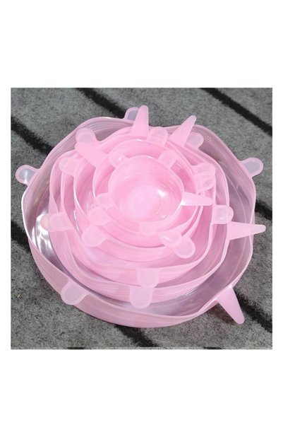 Generic Silicone Pot Lids (Set of 6) - Pink