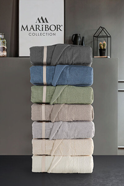 MARİBOR Khaki - Men's Bamboo Bathrobe Set - 3 Pieces