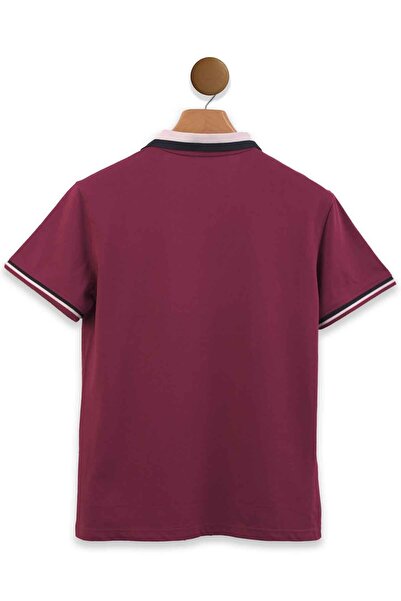 Lilo Co Maroon Stripe Polo