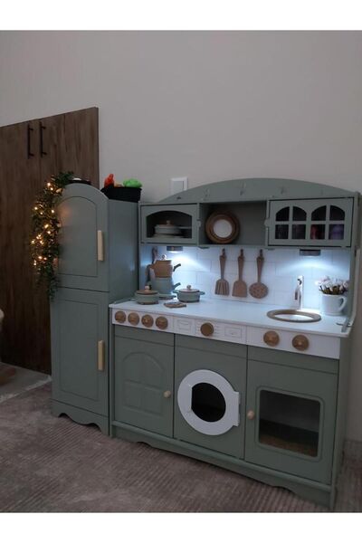 Özka Hobi Ahşap Özka Boyalı Mutfak Tencere Ve Tava Setli