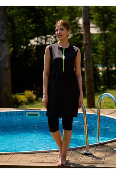 Mayovera Πράσινο ημικλειστό μαγιό με φερμουάρ