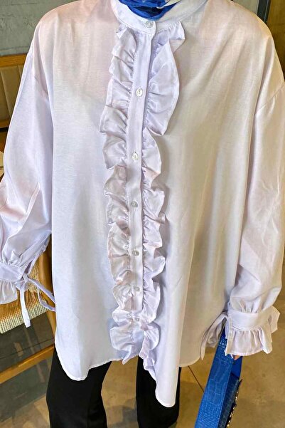 lamelif Flores Ruffle Tunic Λευκό