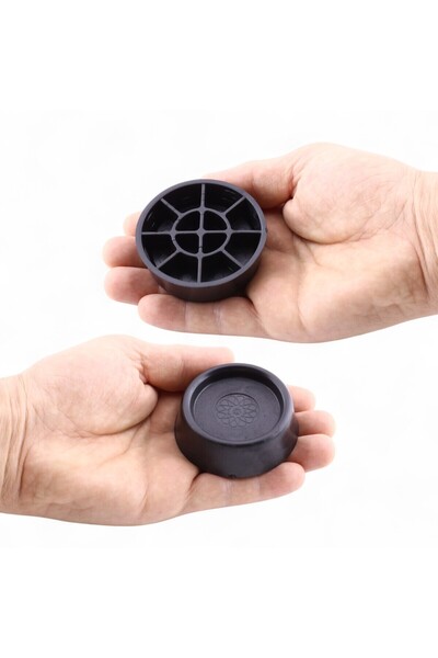 Badem10 4 Adet Çamaşır Bulaşık Makinesi Buzdolabı Siyah Eşya Altlığı Titreşim Ses Önleyici Ayağı Yükseltici