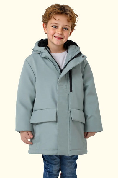 Firststops Erkek Çocuk Mint Yeşil Içi Kürklü Su Ve Rüzgar Geçirmez Kapüşonlu ...