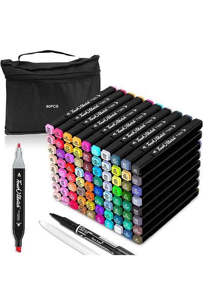 VINNYSEN 80 Colors Alcohol Markers, Premium Dual Tip Artist Art Markers Set For Adult Kid, Sketch Mark