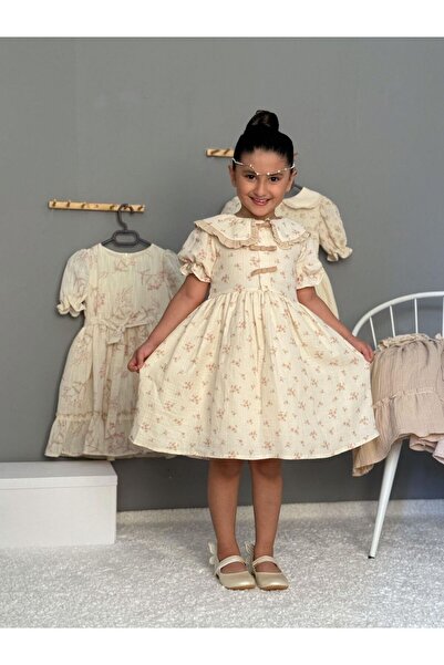 Cherrys Bebek Fiyonklu Müslin Elbise