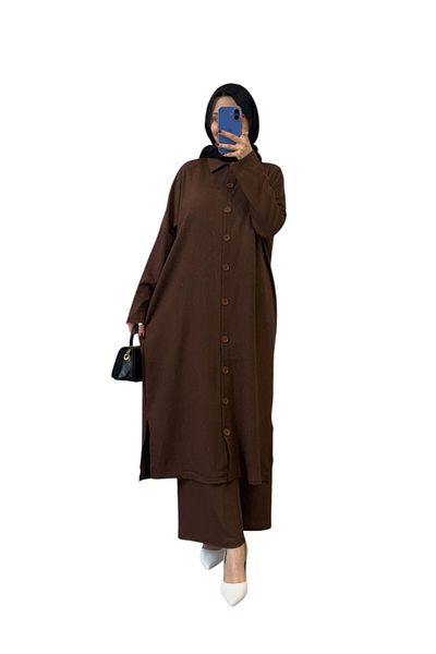 NİSUM MODA Bürümcük Long Cardigan Suit