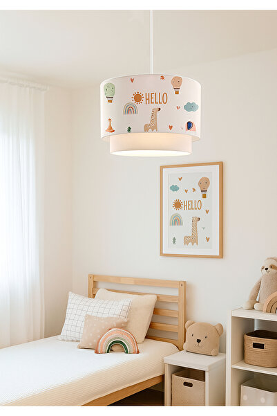 HOMİNG Kids Hello Friends Kumaş Baskılı Sarkıt Çocuk Odası Özel Baskı