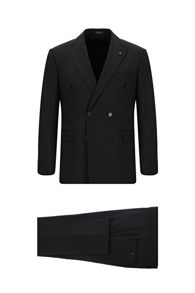 Abdullah Kiğılı Double-breasted Slim Fit Wool Eyelet Suit