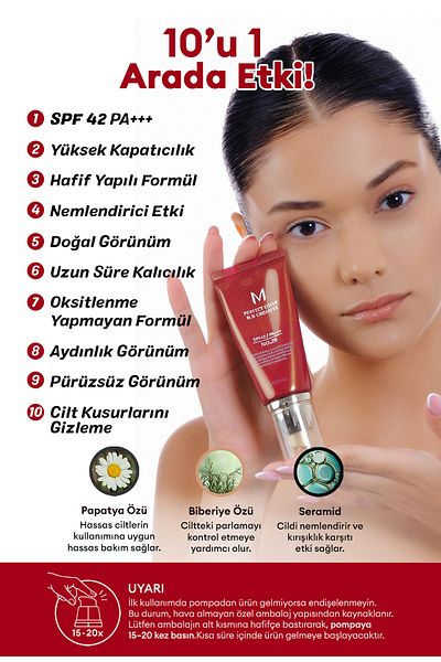 Missha M Perfect Cover Bb Cream - Offering Coverage, Multifunctional, Spf42/Pa+++ No.25 (50ml)
