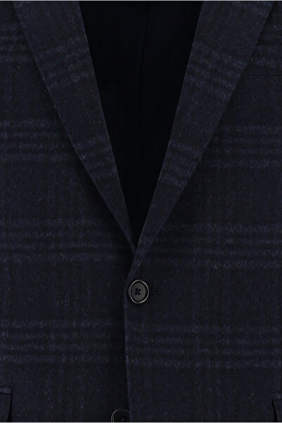 Abdullah Kiğılı Plaid Patterned Regular Fit Cashmere Jacket