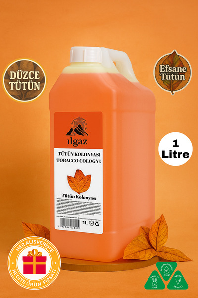 ILGAZ Tütün Kolonyası 60 Derece 1000 ml Bidon | Pratik Huni Kapaklı Büyük Boy Kolonya