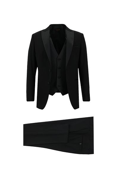 Abdullah Kiğılı Slim Fit Slim Fit Woolen Pointed Collar Vest Tuxedos & Groom Dress