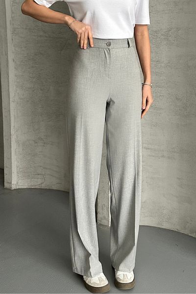 macharel jeans Gray Straight Fabric Trousers