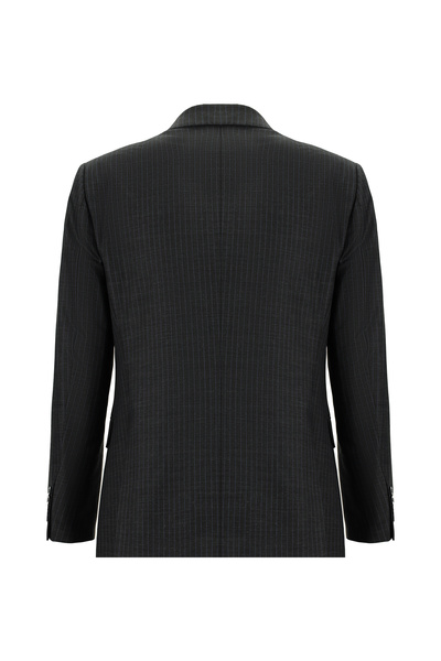 Abdullah Kiğılı Regular Fit Çizgili Yünlü Kruvaze Takım Elbise