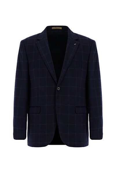 Kiğılı Regular Fit Kareli Kaşmir Ceket