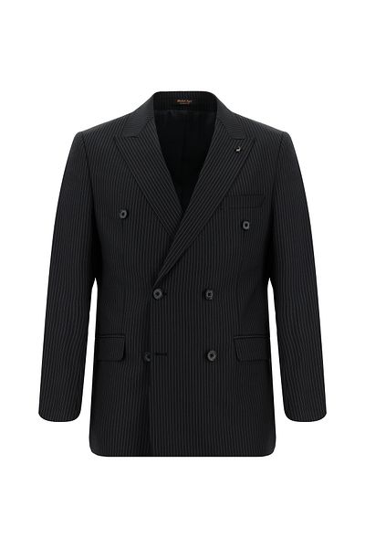 Abdullah Kiğılı Regular Fit Striped Double Breasted Suit