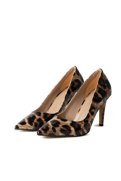 Letafia Nara Siyah Sarı Rugan Sivri Burun Stiletto