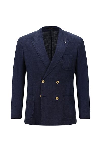 Kiğılı Regular Fit Double Breasted Waist Lace-Up Linen Suit
