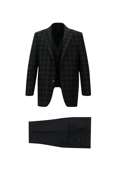 Abdullah Kiğılı Comfortable Cut Woolen Combination Dress - Vest Set