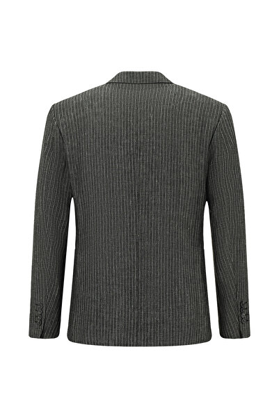 Abdullah Kiğılı Сlim Fit, вузький крій, класична смугаста куртка з суміші льону