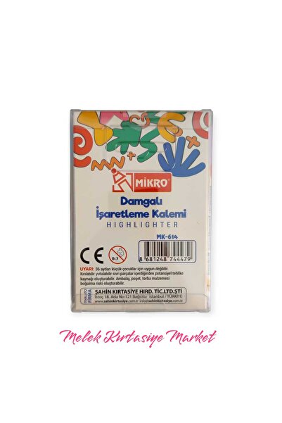 Mikro 6 Renkli Damgalı İşaretleme Kalemi Highlighter