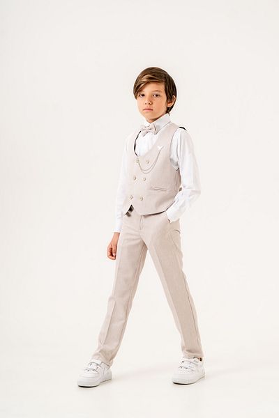 carino's kids Boy's Tuxedo Suit - Set of 4 with Vest, Bow Tie and Shirt