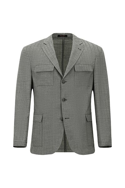 Kiğılı Regular Fit Linen Blend Patterned Sports Jacket