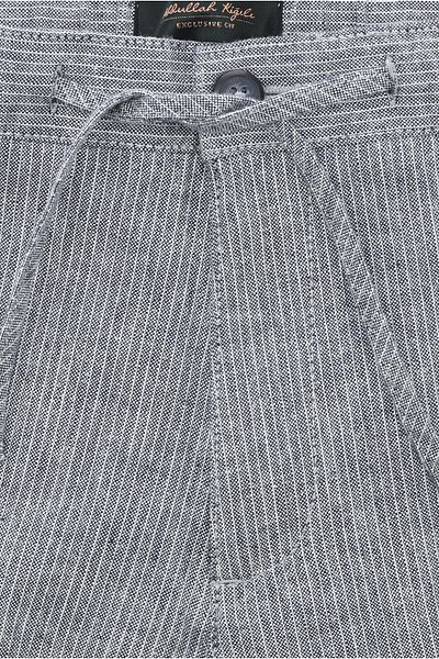 Kiğılı Regular Fit Striped Elastic Waist Drawstring Cotton Linen Trousers