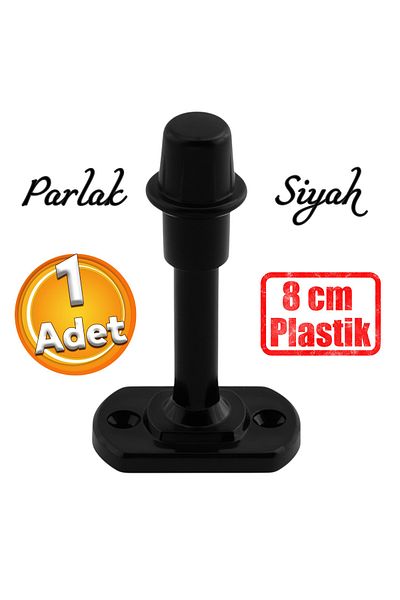 Badem10 Bara de protecție din plastic neagră de 8 cm - Mâner, opritor și suport pentru ușa din spate a mobilierului