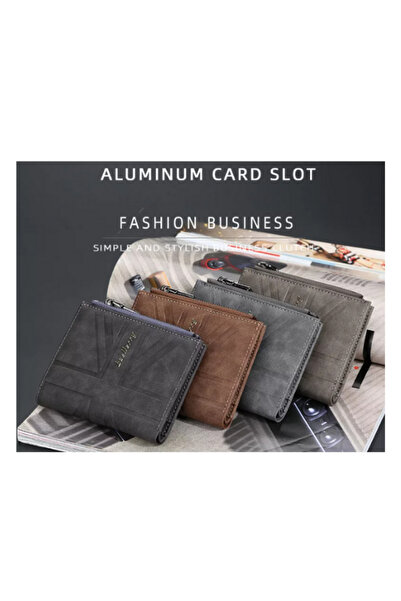 Generic محفظة أساسية نقش مضلع بسحاب - رمادي فاتح