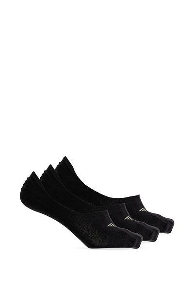 Emporio Armani Șosete scurte negre din bumbac pentru bărbați, cu elastic la gleznă, 3 piese Em000548 Af12271-mc059
