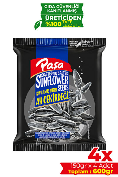Paşa Kuruyemiş Kavrulmuş Tuzlu Ay Çekirdeği 150 gr X 4 Adet (600 gr) (Siyah A...