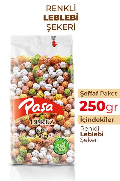 Paşa Kuruyemiş سكر الليمون الملون 250 جرام