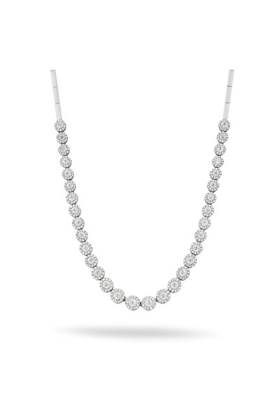 Silveranka 925 Ayar Gümüş Beyaz Su Yolu Kolye