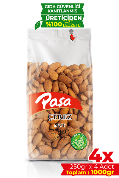 Paşa Kuruyemiş Çiğ Badem İçi 250 gr X 4 Adet (1 kg)