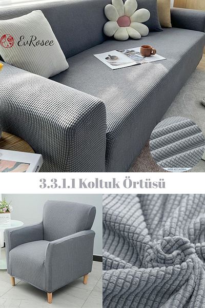EvRosee Lycra Sofa Cover Set 3 3 1 1 Seat Cover Set Home Textile Product